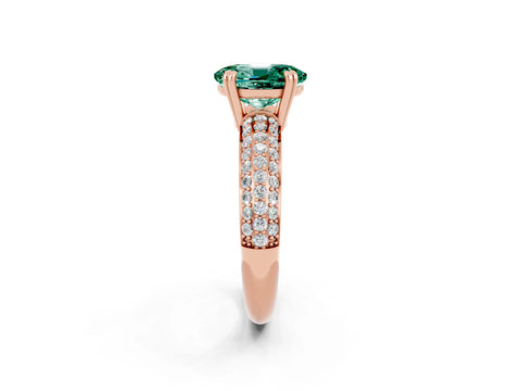 Rose gold Oval Cut Cut Diamond Milgrain Marquise Band with Prong Setting_2