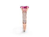 Rose gold Oval Cut Cut Diamond Milgrain Marquise Band with Prong Setting_2