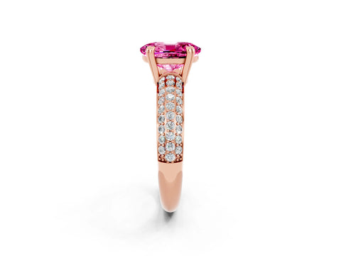 Rose gold Oval Cut Cut Diamond Milgrain Marquise Band with Prong Setting_2