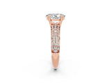 Rose gold Oval Cut Cut Diamond Milgrain Marquise Band with Prong Setting_2