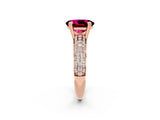 Rose gold Oval Cut Cut Diamond Milgrain Marquise Band with Prong Setting_2