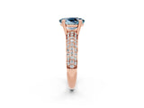 Rose gold Oval Cut Cut Diamond Milgrain Marquise Band with Prong Setting_2
