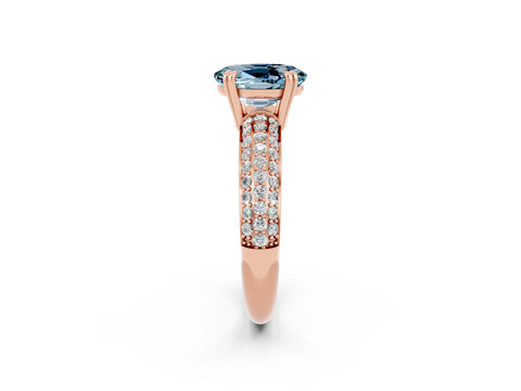 Rose gold Oval Cut Cut Diamond Milgrain Marquise Band with Prong Setting_2