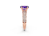 Rose gold Oval Cut Cut Diamond Milgrain Marquise Band with Prong Setting_2