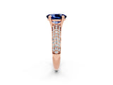 Rose gold Oval Cut Cut Diamond Milgrain Marquise Band with Prong Setting_2
