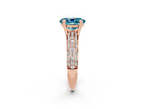 Rose gold Oval Cut Cut Diamond Milgrain Marquise Band with Prong Setting_2