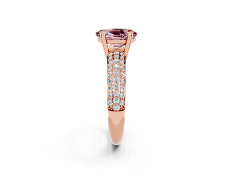 Rose gold Oval Cut Cut Diamond Milgrain Marquise Band with Prong Setting_2