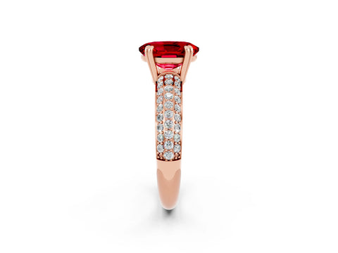 Rose gold Oval Cut Cut Diamond Milgrain Marquise Band with Prong Setting_2