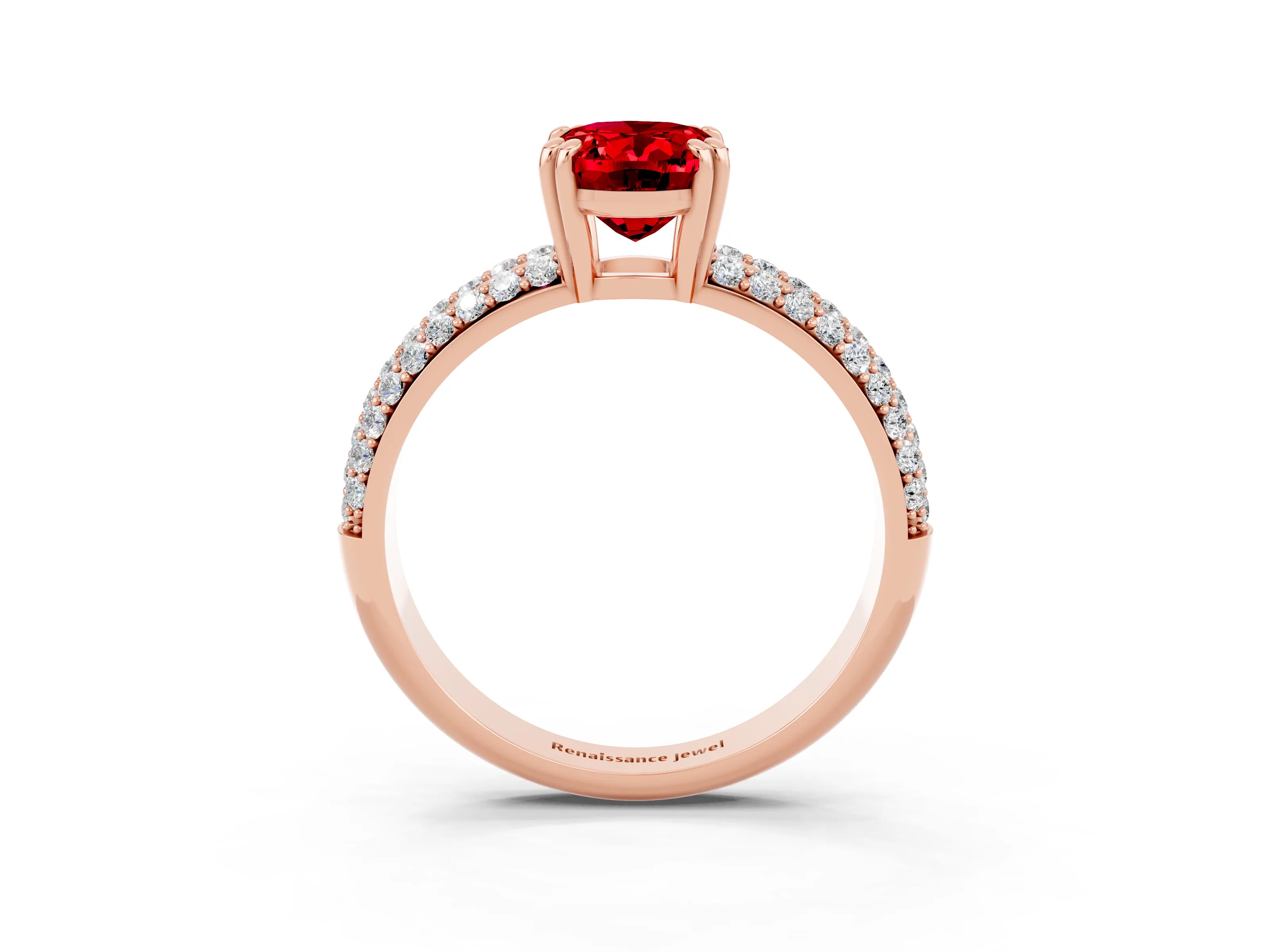 Rose gold Oval Cut Cut Diamond Milgrain Marquise Band with Prong Setting_3