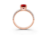 Rose gold Oval Cut Cut Diamond Milgrain Marquise Band with Prong Setting_3