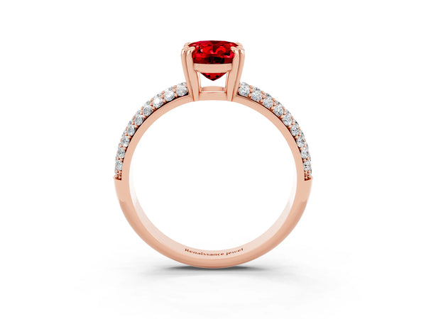 Rose gold Oval Cut Cut Diamond Milgrain Marquise Band with Prong Setting