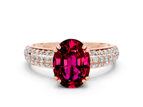 Rose gold Oval Cut Cut Diamond Milgrain Marquise Band with Prong Setting
