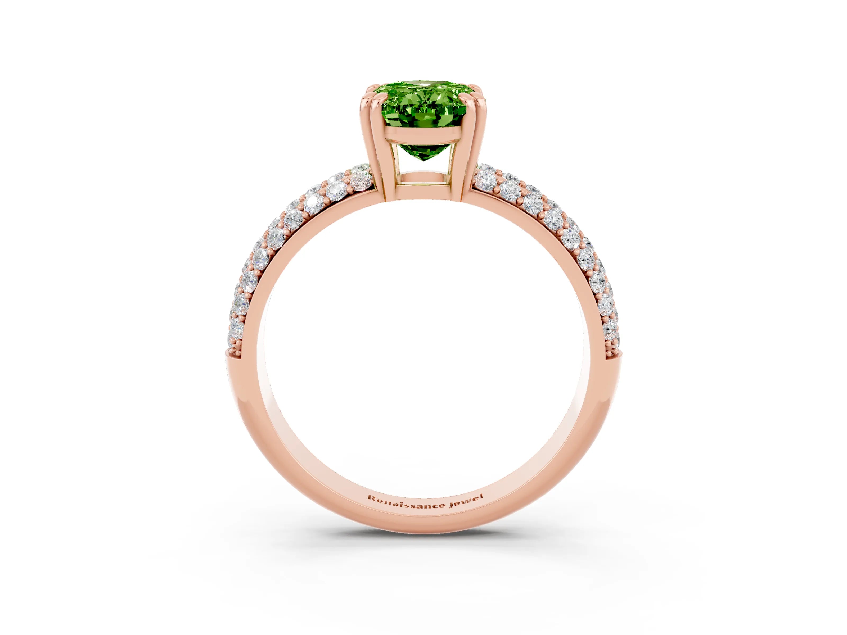 Rose gold Oval Cut Cut Diamond Milgrain Marquise Band with Prong Setting_3