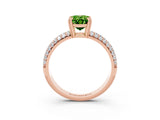 Rose gold Oval Cut Cut Diamond Milgrain Marquise Band with Prong Setting_3