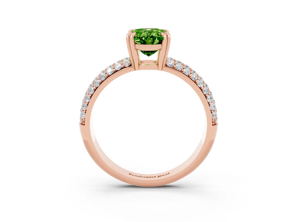 Rose gold Oval Cut Cut Diamond Milgrain Marquise Band with Prong Setting