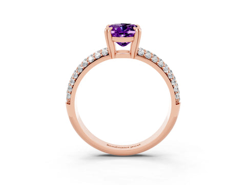 Rose gold Oval Cut Cut Diamond Milgrain Marquise Band with Prong Setting_3