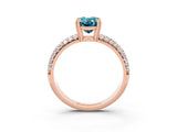 Rose gold Oval Cut Cut Diamond Milgrain Marquise Band with Prong Setting_3