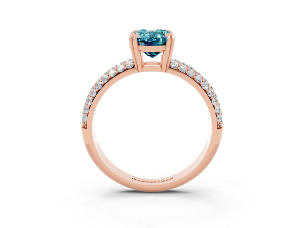 Rose gold Oval Cut Cut Diamond Milgrain Marquise Band with Prong Setting