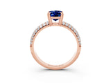 Rose gold Oval Cut Cut Diamond Milgrain Marquise Band with Prong Setting_3