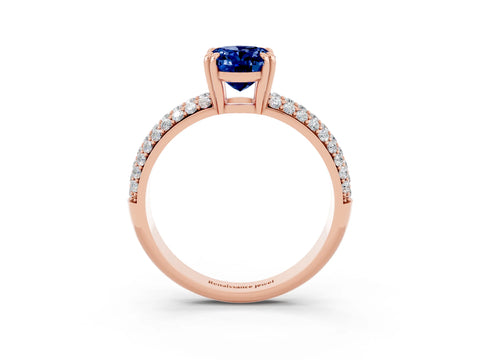 Rose gold Oval Cut Cut Diamond Milgrain Marquise Band with Prong Setting_3