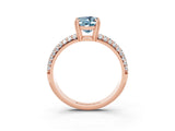 Rose gold Oval Cut Cut Diamond Milgrain Marquise Band with Prong Setting_3