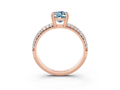 Rose gold Oval Cut Cut Diamond Milgrain Marquise Band with Prong Setting_3