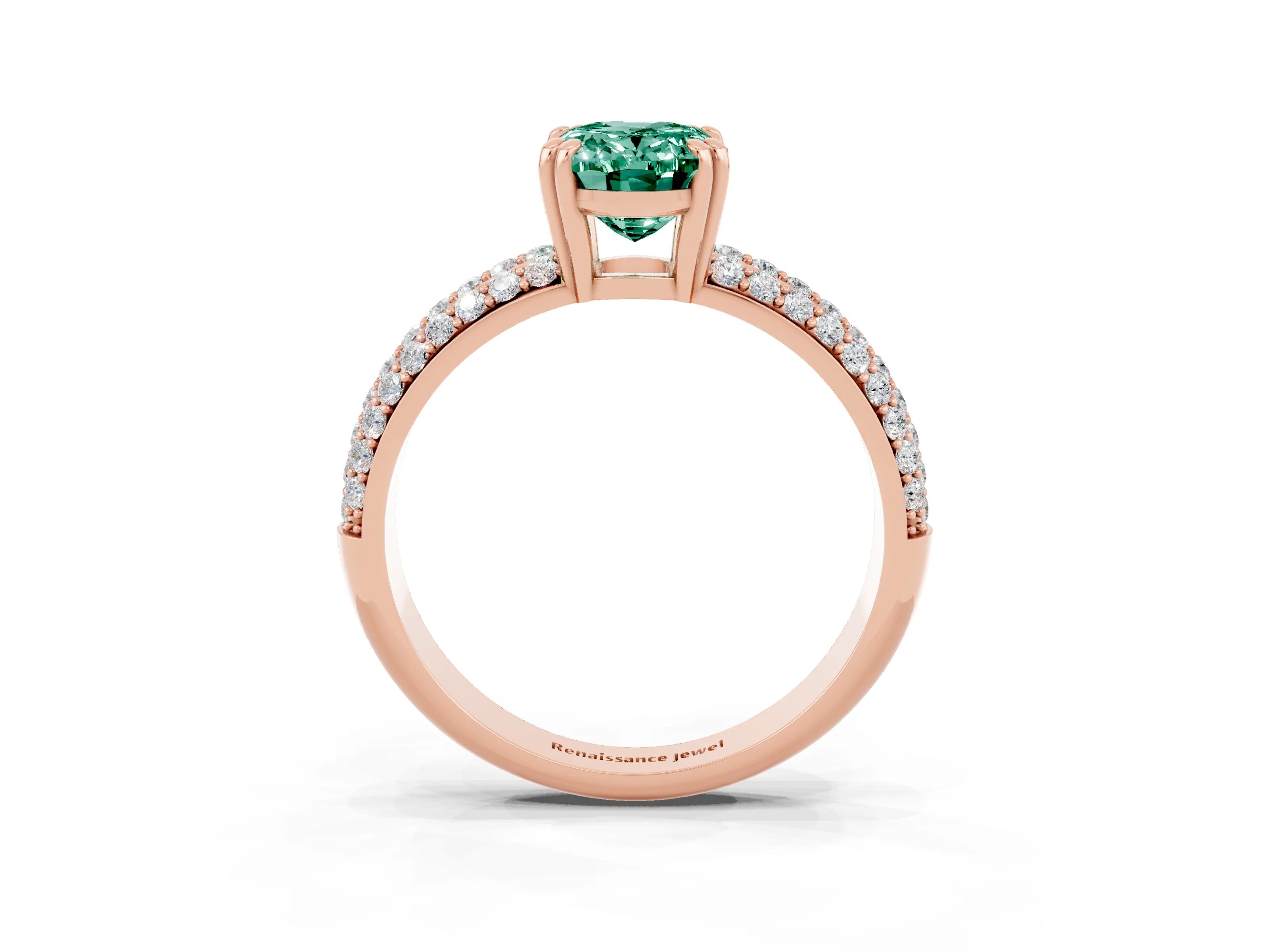 Rose gold Oval Cut Cut Diamond Milgrain Marquise Band with Prong Setting_3