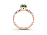 Rose gold Oval Cut Cut Diamond Milgrain Marquise Band with Prong Setting_3