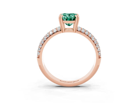 Rose gold Oval Cut Cut Diamond Milgrain Marquise Band with Prong Setting_3