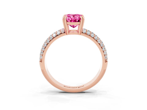Rose gold Oval Cut Cut Diamond Milgrain Marquise Band with Prong Setting_3