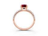 Rose gold Oval Cut Cut Diamond Milgrain Marquise Band with Prong Setting_3