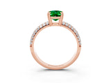Rose gold Oval Cut Cut Diamond Milgrain Marquise Band with Prong Setting_3