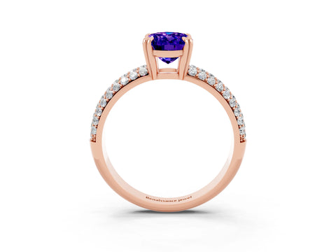 Rose gold Oval Cut Cut Diamond Milgrain Marquise Band with Prong Setting_3