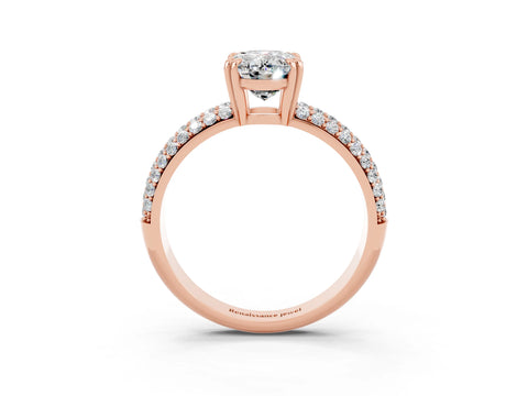 Rose gold Oval Cut Cut Diamond Milgrain Marquise Band with Prong Setting_3