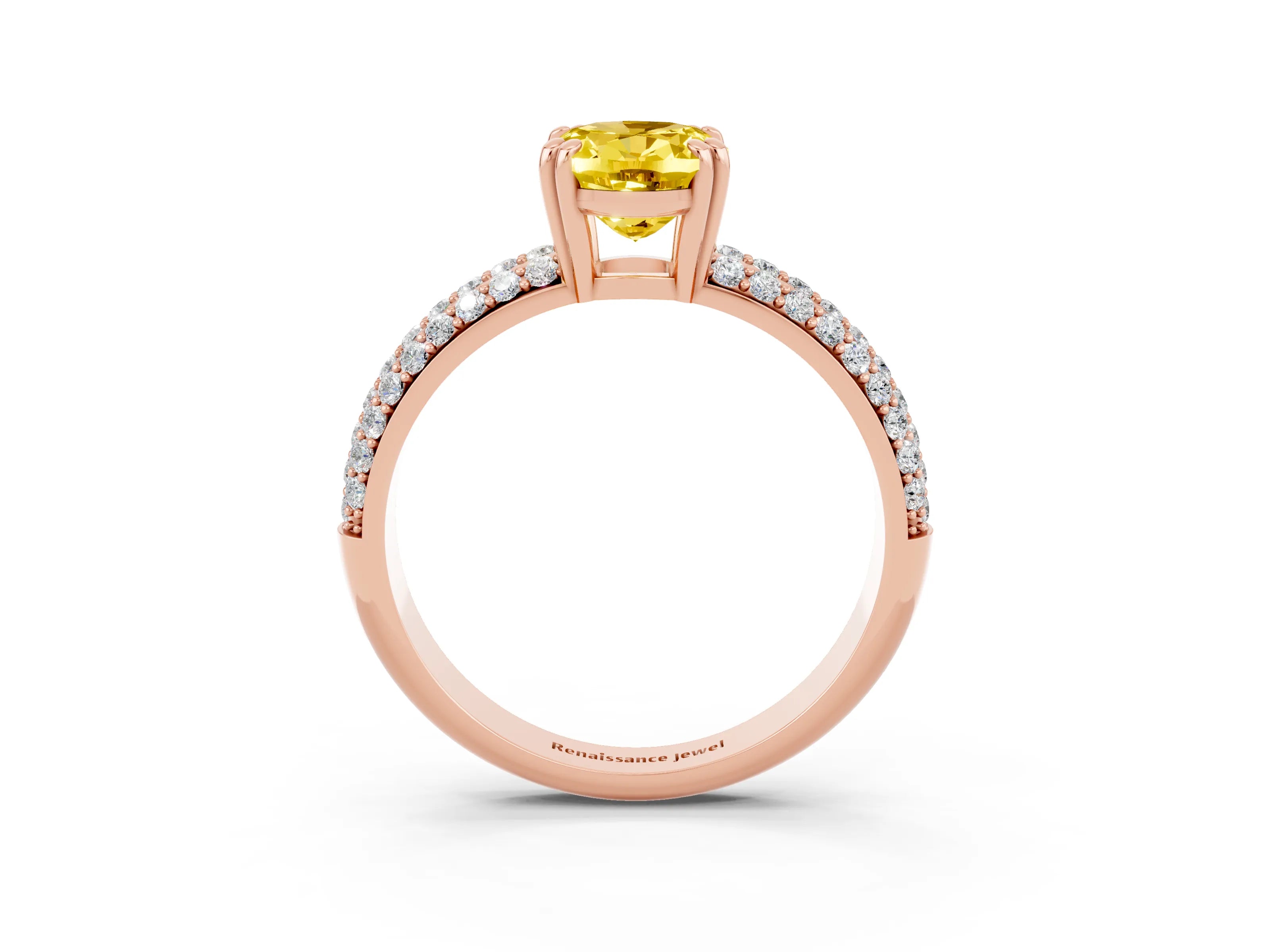 Rose gold Oval Cut Cut Diamond Milgrain Marquise Band with Prong Setting_3
