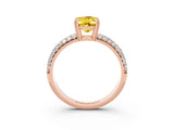 Rose gold Oval Cut Cut Diamond Milgrain Marquise Band with Prong Setting_3