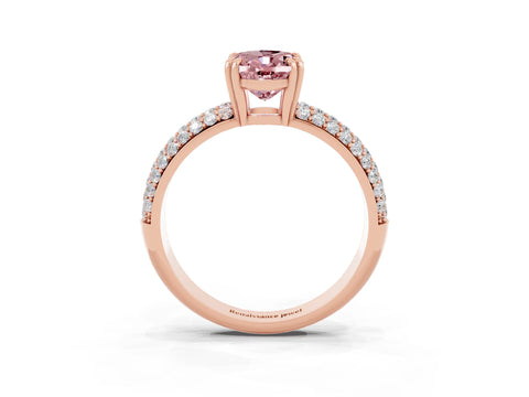 Rose gold Oval Cut Cut Diamond Milgrain Marquise Band with Prong Setting_3
