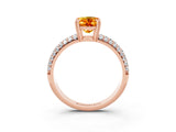 Rose gold Oval Cut Cut Diamond Milgrain Marquise Band with Prong Setting_3