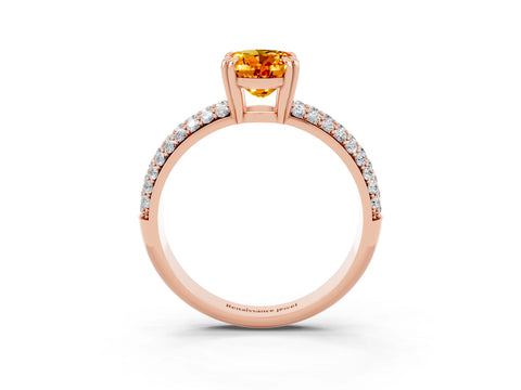 Rose gold Oval Cut Cut Diamond Milgrain Marquise Band with Prong Setting_3