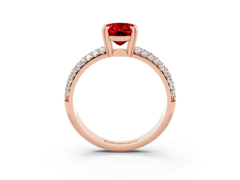 Rose gold Oval Cut Cut Diamond Milgrain Marquise Band with Prong Setting_3