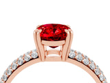 Rose gold Oval Cut Cut Diamond Milgrain Marquise Band with Prong Setting_4