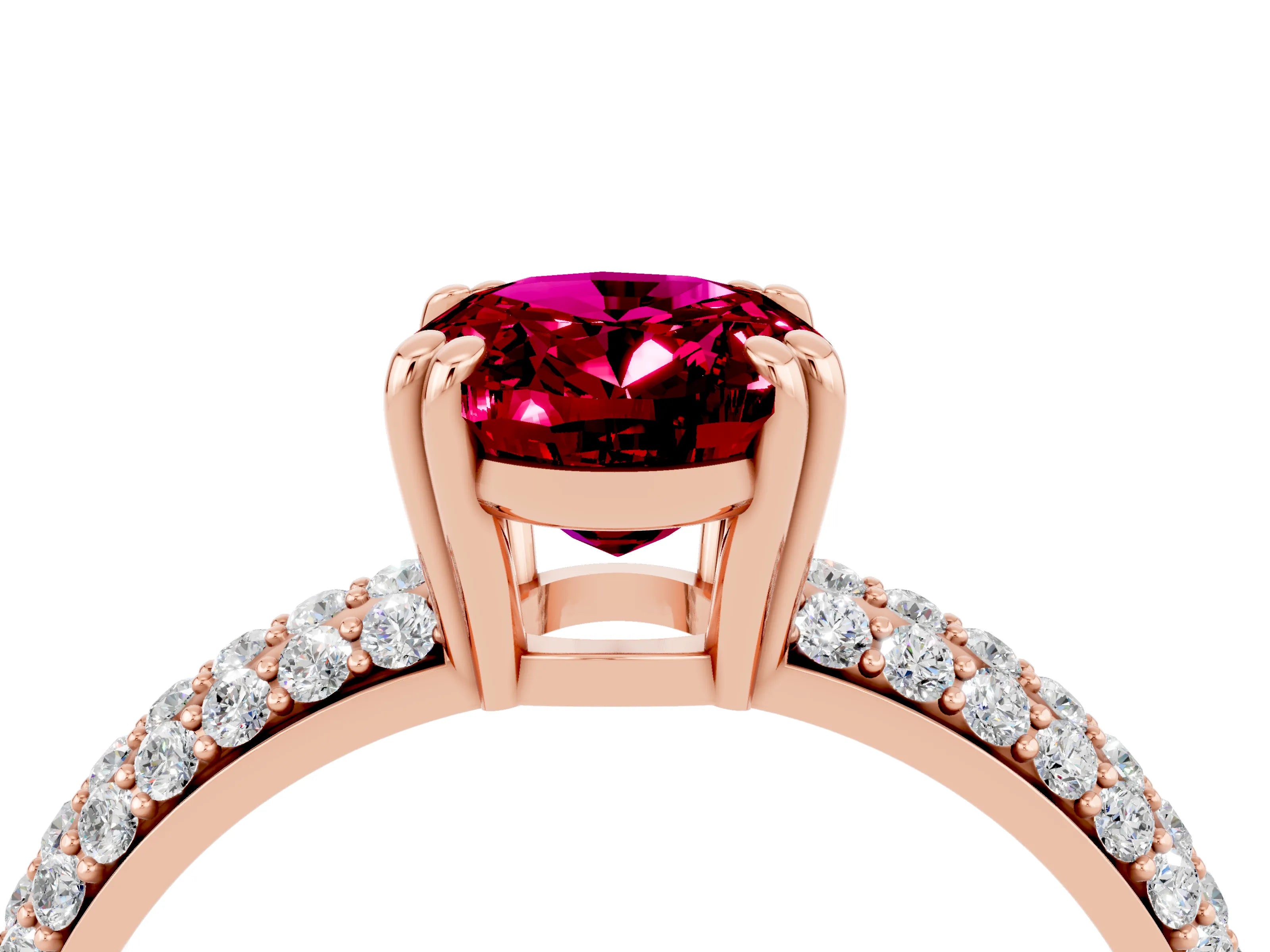 Rose gold Oval Cut Cut Diamond Milgrain Marquise Band with Prong Setting_4