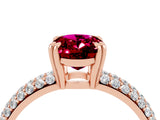 Rose gold Oval Cut Cut Diamond Milgrain Marquise Band with Prong Setting_4