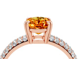 Rose gold Oval Cut Cut Diamond Milgrain Marquise Band with Prong Setting_4