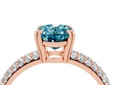 Rose gold Oval Cut Cut Diamond Milgrain Marquise Band with Prong Setting_4