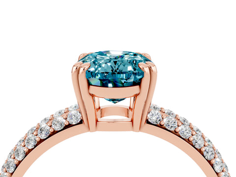 Rose gold Oval Cut Cut Diamond Milgrain Marquise Band with Prong Setting_4