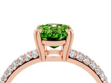 Rose gold Oval Cut Cut Diamond Milgrain Marquise Band with Prong Setting_4