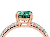 Rose gold Oval Cut Cut Diamond Milgrain Marquise Band with Prong Setting_4