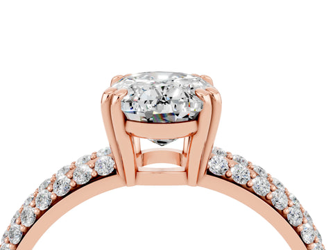 Rose gold Oval Cut Cut Diamond Milgrain Marquise Band with Prong Setting_4