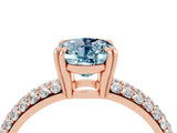 Rose gold Oval Cut Cut Diamond Milgrain Marquise Band with Prong Setting_4